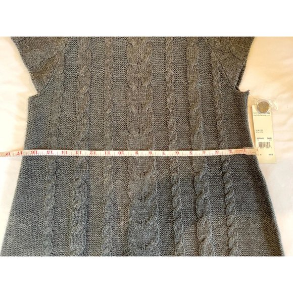 NWT Notations Womens Tunic Sweater Dress Cap Sleeve Round Neck Gray Size Medium - Picture 6 of 11